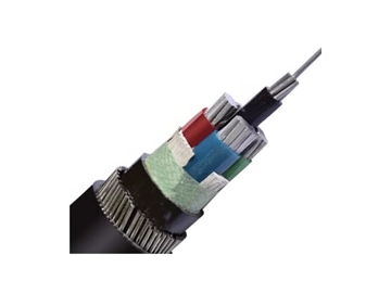 كابلات الجهد المنخفض المعزولة NA2XRY من 0.6 إلى 1 ك.ف                     0.6/1 kV NA2XRY Cable (AL/XLPE/SWA/PVC)