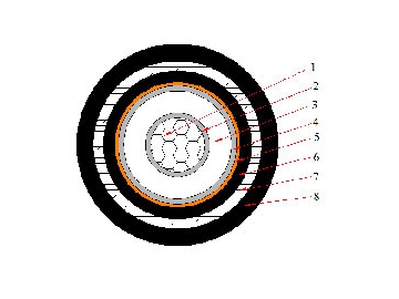 كابل معزول CU / XLPE / CTS / PVC، بجهد من 6 إلى 30 كيلو فولت                     Single Core Cable (CU/XLPE/STA/PVC)