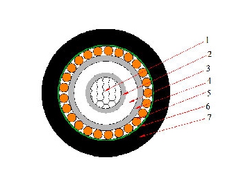 كابل معزول CU / XLPE / CWS / PVC ، بجهد من 6 إلى 30 كيلو فولت                     Single Core Cable (CU/XLPE/CWS/PVC)