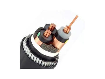 كابل معزول CU / XLPE / CTS / PVC، بجهد من 6 إلى 30 كيلو فولت                     Three Core Cable (CU/ XLPE/CTS/PVC)