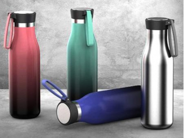 قارورة مياه عازلة للحرارة ستانلس ستيل مع حزام حمل  Stainless Steel Vacuum Flask Thermos with Handle