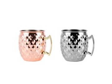 كوب مشروبات ستانلس ستيل مع سطح ترترة  Stainless Steel Beer Cup with Hammered Finish