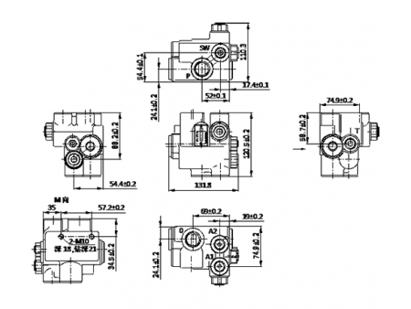 صمام شحن المركم المزدوج، ACV-L25F-00A                    Dual Accumulator Charging Valve