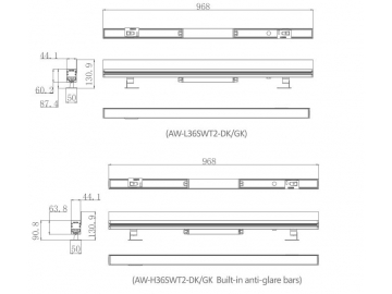 مصباح LED  بتأثير غسل الجدار موديل AW-L36SWT2-DK-GK  LED Wall Washer Light