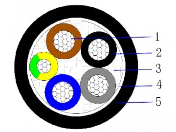 كابل ألومنيوم متعدد القلوب معزول PVC مغلف PVC، كابل غير مسلح AL/PVC/PVC 0.6/1kV Multicore Unarmored Cable