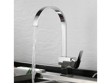 خلاط مطبخ بمظهر الكروم المصقول SW-KF003                     High arc kitchen faucet in chrome polished