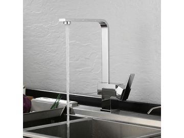 خلاط مطبخ طويل بمظهر الكروم المصقول SW-KF004                     Single handle kitchen faucet in chrome polished