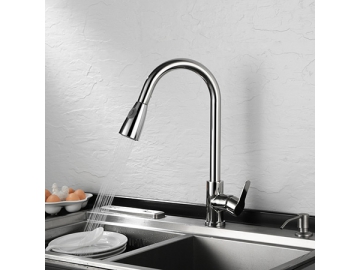 خلاط مطبخ مقبض واحد بفوهة قابل للسحب SW-KFS008                     Kitchen Faucet