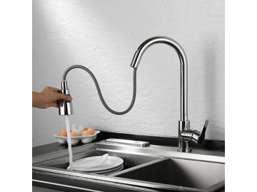 خلاط مطبخ مقبض واحد بفوهة قابل للسحب SW-KFS008                     Kitchen Faucet