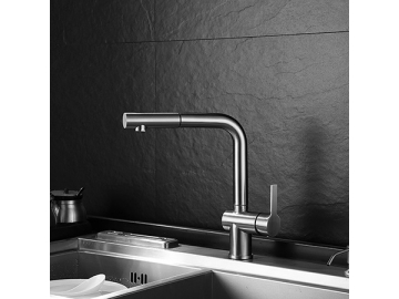 خلاط مطبخ مقبض واحد بمظهر الكروم المصقول SW-KFS006                     Kitchen Faucet