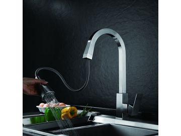 خلاط حوض مطبخ مربع بفوهة قابل للسحب SW-KFS003                     Kitchen Faucet