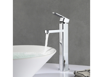 خلاط مغسلة طويل بمظهر الكروم المصقول SW-BFS004(2)                     Tall vessel sink basin faucet in chrome polished finish