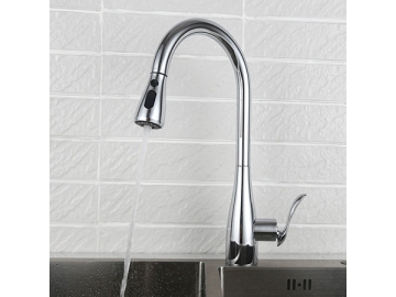 خلاط مطبخ بفوهة قابل للسحب SW-KF001                     Single hole pull down kitchen faucet