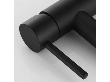 خلاط مغسلة بمظهر أسود مطفي SW-BFS013(1)                     Single handle matte black basin faucet
