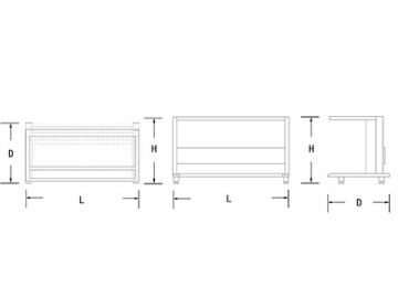 طاولة ذات قوائم على شكل C للأغراض الثقيلة  C Frame Laboratory Table (Heavy-duty)