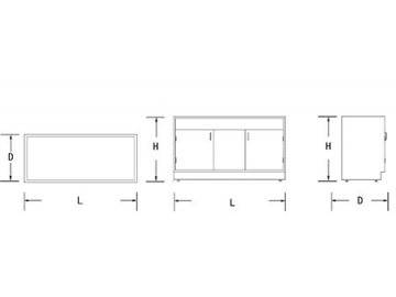 خزانة سفلية مع حوض غسيل مزدوج  Double Basin Laboratory Sink Station