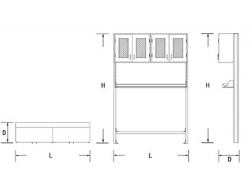 نظام أرفف مختبرات جانبية  Laboratory Shelving System (Single-Sided)