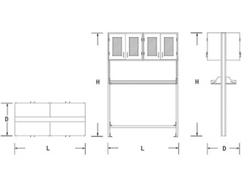 نظام أرفف مختبرات مزدوجة  Laboratory Shelving System (Double-Sided)