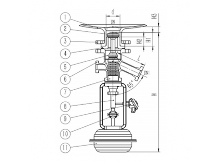 صمام مخرج سفلي مبطن بالزجاج بتصريف آلي  Glass Lined Bottom Outlet Valve