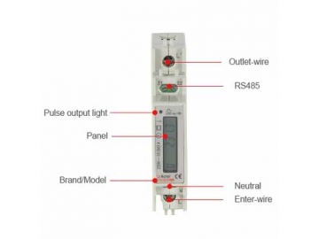 عداد كهرباء يركب على سكة DIN موديل ADL10-E                                               DIN-Rail Mounted Electricity Meter