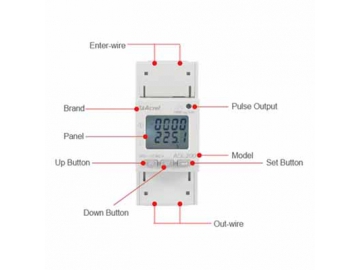 عداد كهرباء يركب على سكة DIN موديل ADL200                                             DIN Rail Energy Meter