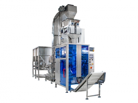 ماكينة تعبئة الثلج مع وحدة وزن خطية برأسين، سلسلة SK-L720  Ice Packaging Machine with 2 Head Linear Weigher, SK-L720