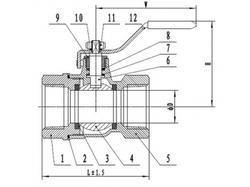 محبس كرة استانلس ستيل قطعتين قياسي، 600 PSI   2 Piece Stainless Steel Ball Valve, Standard Port