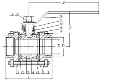 محبس كرة استانلس ستيل ثلاث قطع  3 Piece Stainless Steel Ball Valve