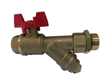 محبس كرة مع مصفي نحاسي على شكل Y  Brass Y Strainer/Ball Valve Combination