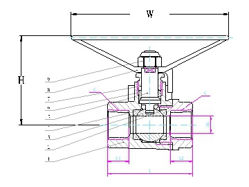 محبس كرة نحاسي بمقبض بيضاوي  Brass Ball Valve with Oval Handle