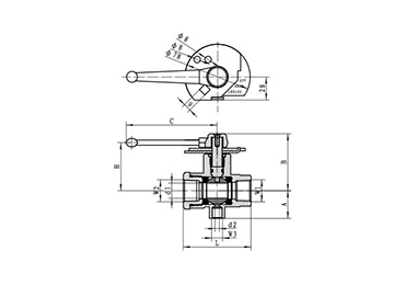 محبس كرة نحاسي مطلي بالنيكل مدمج   In-Line Ball Valves - Nickel Plated Brass Ball Valves