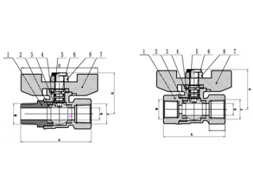 محبس كرة نحاسي صغير MMTH & MFTH   Mini Brass Ball Valve