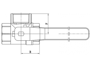 صمام تحويل كرة بمقبض واحد   3-Way Brass Diverting Ball Valve, L Flow