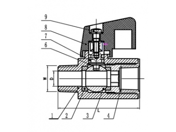 صمام كرة نحاسي صغير سداسي الشكل  Brass Mini Ball Valve, 600 PSI