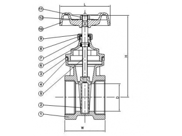 صمام بوابة نحاسي  Brass Gate Valve