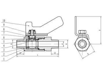 صمام كرة استانلس ستيل صغير - مقبض فراشة  Mini Stainless Steel Ball Valve