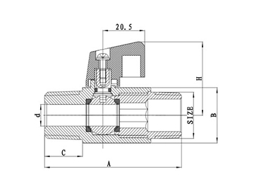 صمام كرة استانلس ستيل صغير سداسي الشكل NSF  NSF Stainless Steel Mini Ball Valve