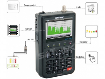 جهاز فحص إشارة البث الفضائي مع محلل للترددات الطيفية WS6912 DVB-S2