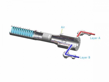 خط إنتاج الأنابيب المموجة مزدوجة الجدار SBG315 HDPE/PP