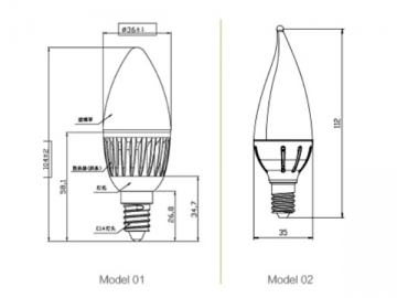 لمبة الشمعة LED