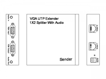 جهاز تمديد الإشارة VGA بنوع 1X2