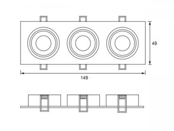 مصباح السقف 3W LED