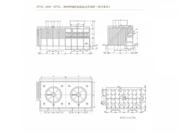 <span><strong>برج التبريج بتدفق متقابل</strong> مع إطار فولاذي GFNL FRP</span>