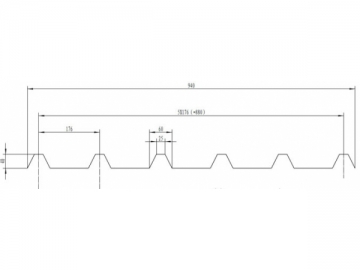 صفائح التسقيف UPVC <small>(صفيحة السقف البلاستيكية 940mm)</small>