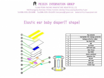 خط إنتاج حفاضات أطفال (شكل T)