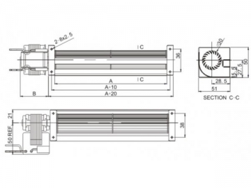 مروحة التدفق العرضي AC 30