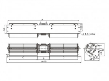 مروحة التدفق العرضي AC 60