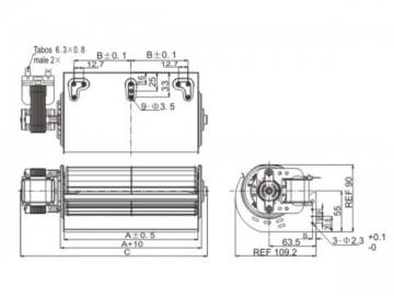 مروحة التدفق العرضي AC 65